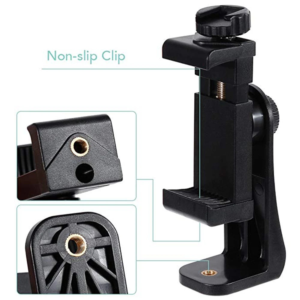 Universal 360° Rotation Tripod Smartphone Clip With 1/4 Screw Cellphone Stand Desk Tripod Mount Adapter For iPhone Xiaomi Huawei