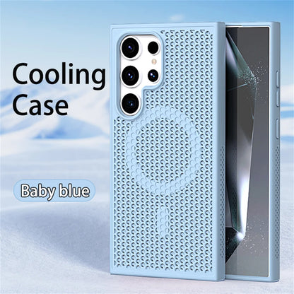 Silicone Honeycomb Cooling Magnetic Case For Samsung Galaxy S26 S25 S24 S23 Ultra S22 Plus PFor Magsafe Heat Dissipation Cover