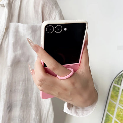 Liquid Silicone Ring Gradient Phone Case for Samsung Galaxy Z Flip8 7 FE ZFlip 5 6 7 Zflip 5 ZFlip6 ZFlip 7 Soft Bumper Cover