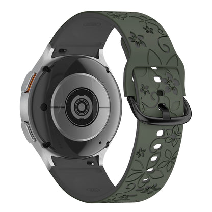 Silicone Band for Samsung Galaxy Watch 7 6 5 4 FE/5Pro 45mm No Gaps Sport Correa Engraved Galaxy Watch6 Classic 43mm 47mm Strap