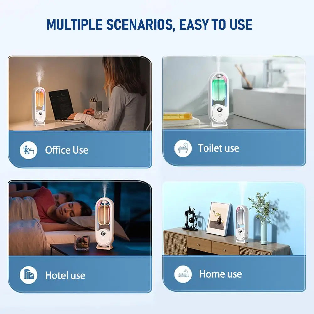 Smart Essential Oil Diffuser with Color Luminous Light Aromatherapy Machine Portable Quiet Operation No Noise for Car Bedroom