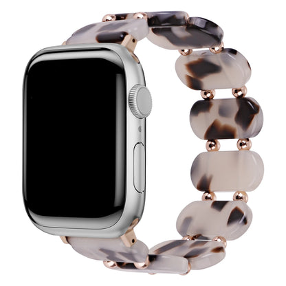 Resin Band for Apple Watch Strap 44mm 40mm 45mm 49mm 46mm 42mm 41mm Elastic Ring Strap Metal Bead for iWatch 11 10 9 8 7 6 5 SE