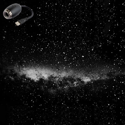 USB Galaxy Projector Light Car Roof Ambient Light Adjustable Focus Car Atmosphere Projection Lamp Romantic Room Star Night Light