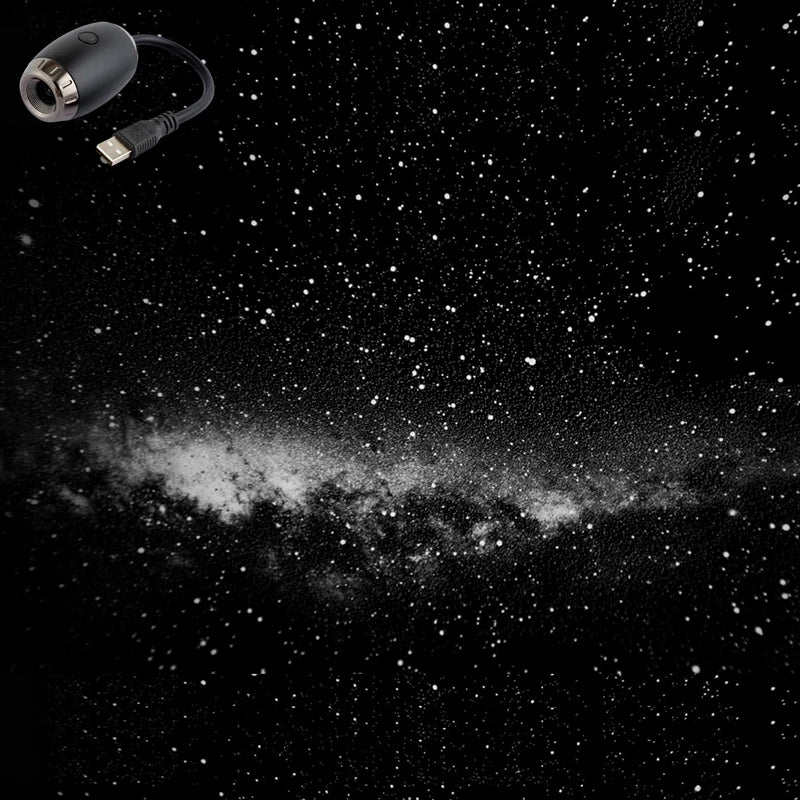 USB Galaxy Projector Light Car Roof Ambient Light Adjustable Focus Car Atmosphere Projection Lamp Romantic Room Star Night Light