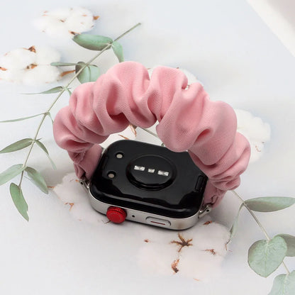 Pink Fabric Strap for Huawei Watch Fit 3/ Fit 4 Pro/ Fit 4/Fit5 Band Smartwatch Replacement Elastic Scrunchie Bracelet for Women