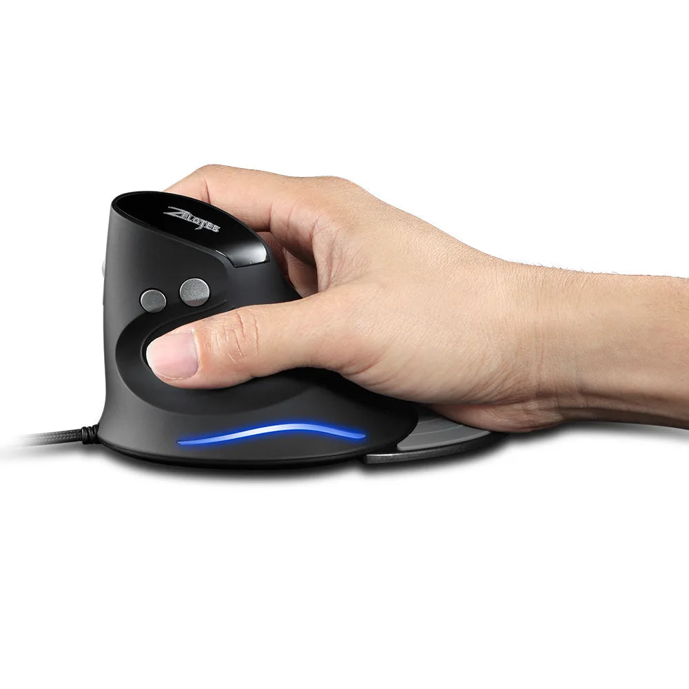 ZELOTES T-30 Vertical Optical Mouse Wired Upright Mouse USB Wired Gaming Mouse 6 Keys Ergonomic Mice with 3200 DPI for PC Laptop