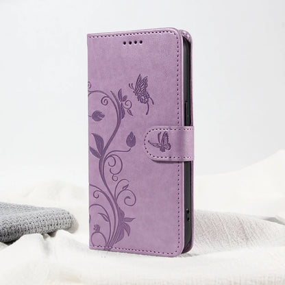 Butterfly Flower Leather Case For iPhone 17 Air 16 17e 16e 15 14 13 12 Mini 11 Pro Max Plus Flip Wallet Card Slot Book Cover