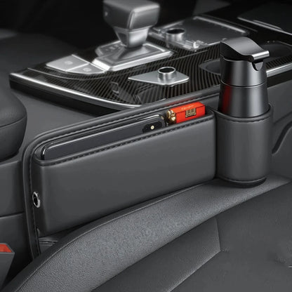 Car Seat Gap Water Cup Holder Leather Universal Crevice Side Storage Box Driver Front Auto Seat Gap Filler Organizer In the Car