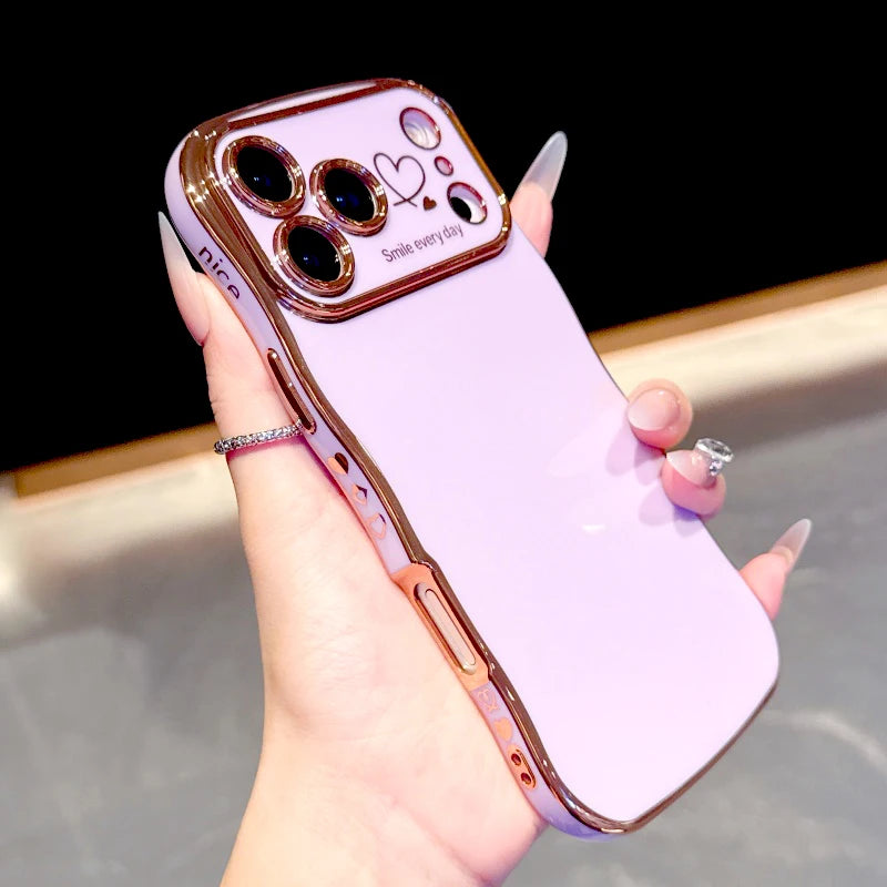 Plating Soft Wave Case For iPhone 17 Air 16E 16 15 14 13 12 11 Pro Max 17Pro 16Pro 15Pro 14Pro IPhone16 IPhone15 IPhone14 Cover