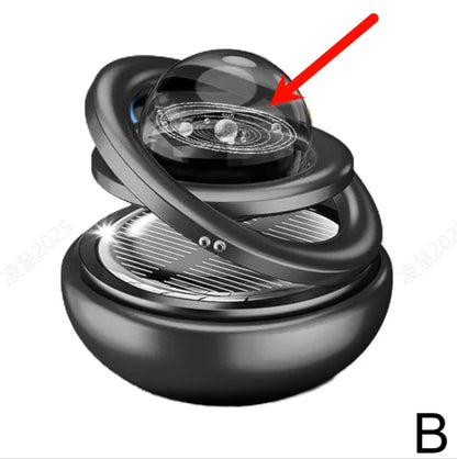 Solar Powered Rotation Solar Aromatherapy Car Air Freshener Suspended Planet Fragrance Auto Aroma Diffuser Car Ornaments