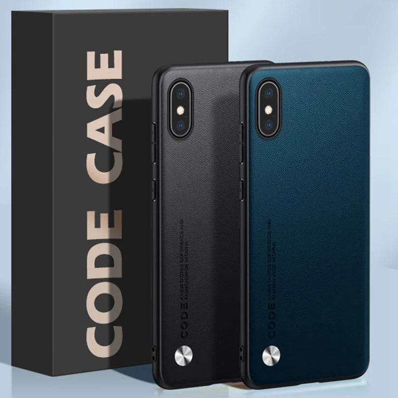 Luxury PU Leather Case For iPhone X XS Back Cover Silicone Shockproof Full Protection Phone Case For iPhone X S iPhone X iPhone