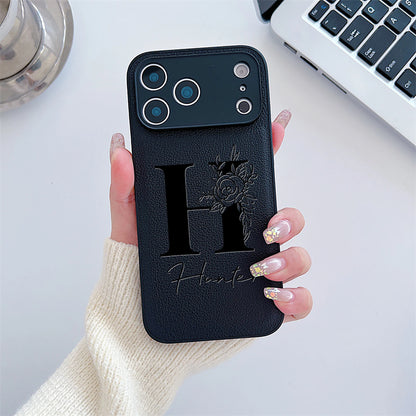Personalized Custom Name Initial Custom Big Letter with Flowers Design Phone Case for iPhone18 17 16 15 14 13 Pro Max Plus Air
