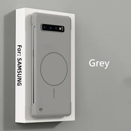 For Magsafe Frameless Magnetic Wireless Charging Phone Case For Samsung Galaxy S10 Plus S10Plus Slim Hard Back Cover