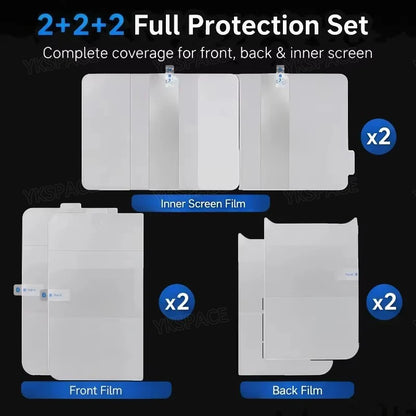 Matte Frosted HD Clear Hydrogel Film For iPhone Duo 7.6" Inner External Front Back Soft TPU Screen Protector Anti Fingerprint
