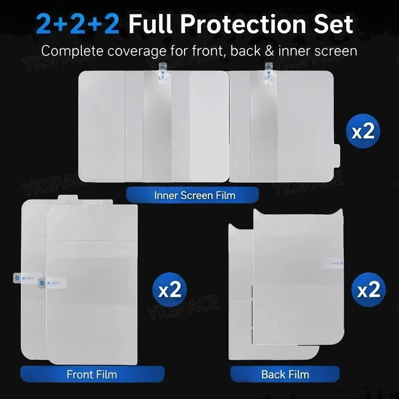 Matte Frosted HD Clear Hydrogel Film For iPhone Duo 7.6" Inner External Front Back Soft TPU Screen Protector Anti Fingerprint