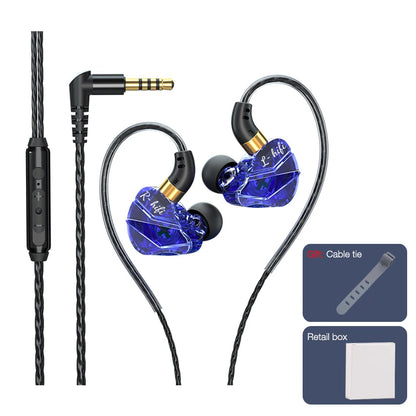 EARDECO Wired Headphones With Microphone Wire-Controlled Wired Earphone In-Ear Headphones Sport Earphones Gaming Headset Bass