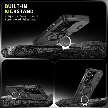 For Samsung S26 S25 S24 S23 Plus Ultra Magnetic Bracket Phone For Samsung S25 24 23 FE S26 25 Edge Sliding Window Anti Fall Case