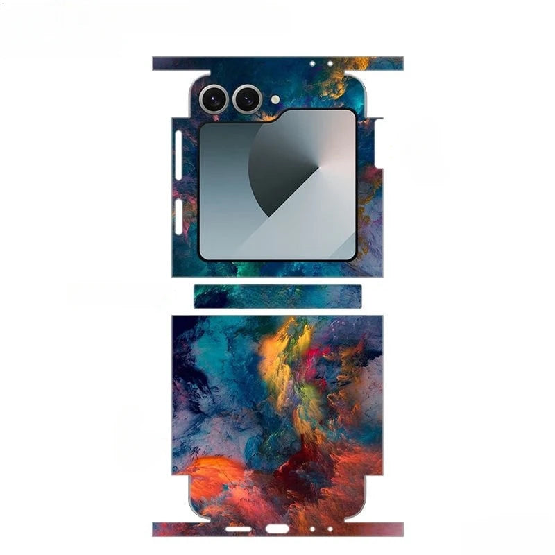 Decal Skin for Samsung Galaxy Z Flip6 5 4 7 Back Screen Protector with Hinge Film Cover Flip5 3M Wrap Colorful Sticker