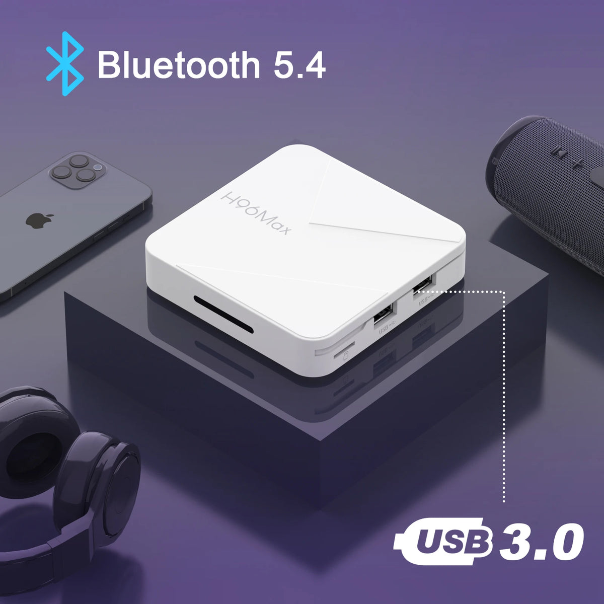 H96 Max Android 14 TV Box Rockchip RK3518 Quad Core 2.4G 5G Wifi6 BT 3D HD 100M LAN 8GB 16GB Voice Remote