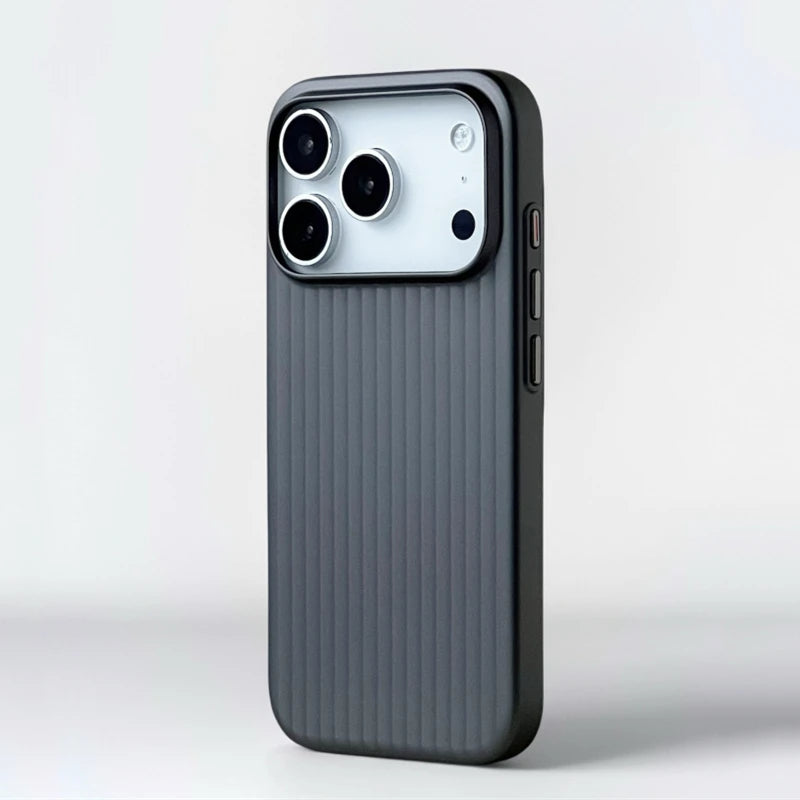 Fashion Plating 3D Luggage Stripes for Magsafe Phone Case for IPhone 17 16 15 14 Pro Max Shockproof Wireless Charge Matte Cover