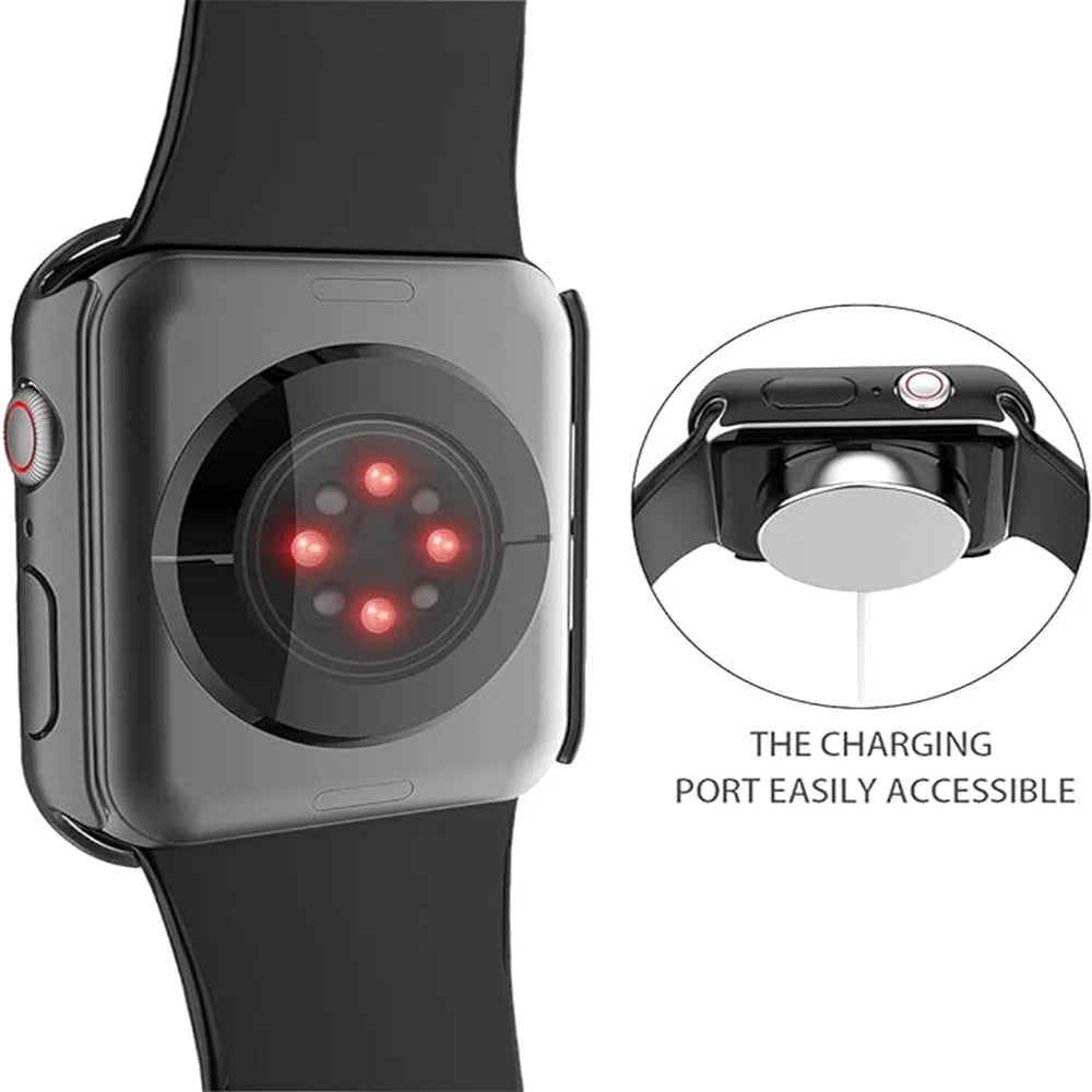 Tempered Glass+Case for Apple Watch Ultra 4 3 2 49 45 41 40 44 42 46mm PC Bumper Protector cover For iWatch 12 11 10 SE 9 8 7 6
