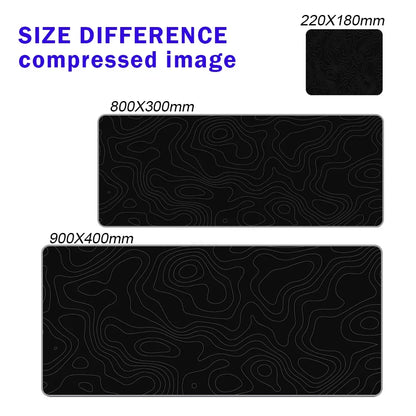 Line Liquid Mouse Pad Gaming Accessories Topographic Table Mat Marble Black Carpet Gray 100x50cm Custom Pc MousePad Desk Mat