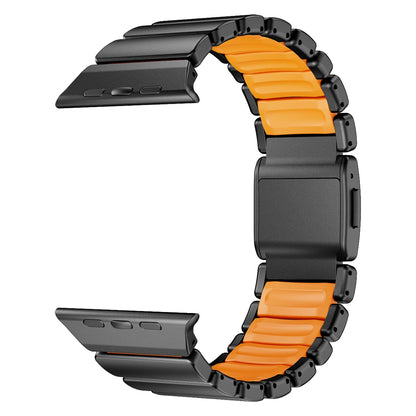 Stainless Steel+Silicone Magnetic Strap for Apple Watch Ultra 3/2 49mm Series 11 10 46mm Band for Iwatch 9 8 7 6 SE 5 45mm 44mm