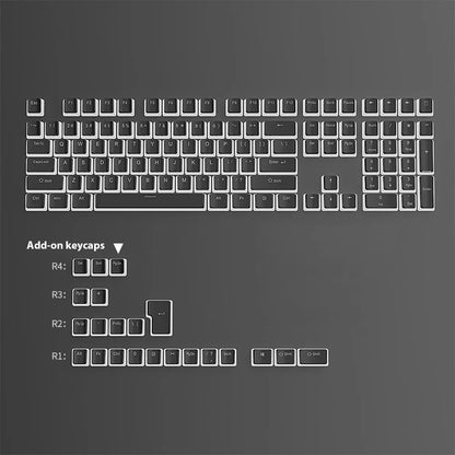 129 Keys Pudding Keycaps PBT Double Shot RGB Gaming Keyboard Keycaps For 61 68 84 87 96 98 100 104 108 Keys Mechanical Keyboard