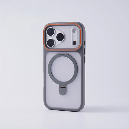 Matte Translucent Magnetic Ring Bracket Bumper Case For iPhone 17 Pro Max 16 15 14 13 12 Shockproof Stand Cover For Magsafe