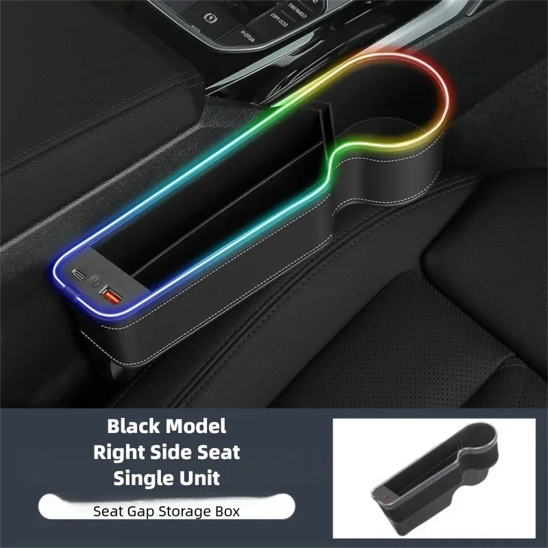 7 Color Led Car Seat Gap Filler Organizer Car Seat Pocket Gap Filler, Car Gap Organizer Storage Console Side Seat Gap Filler