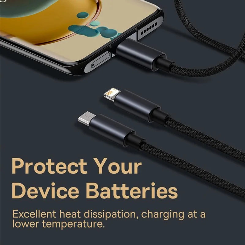 Baseus 3 in 1 USB Cable Type C Cable For Samsung Xiaomi Mi 9 Huawei Cable For iPhone 13 12 11 Phone Charger Micro USB Data Cable