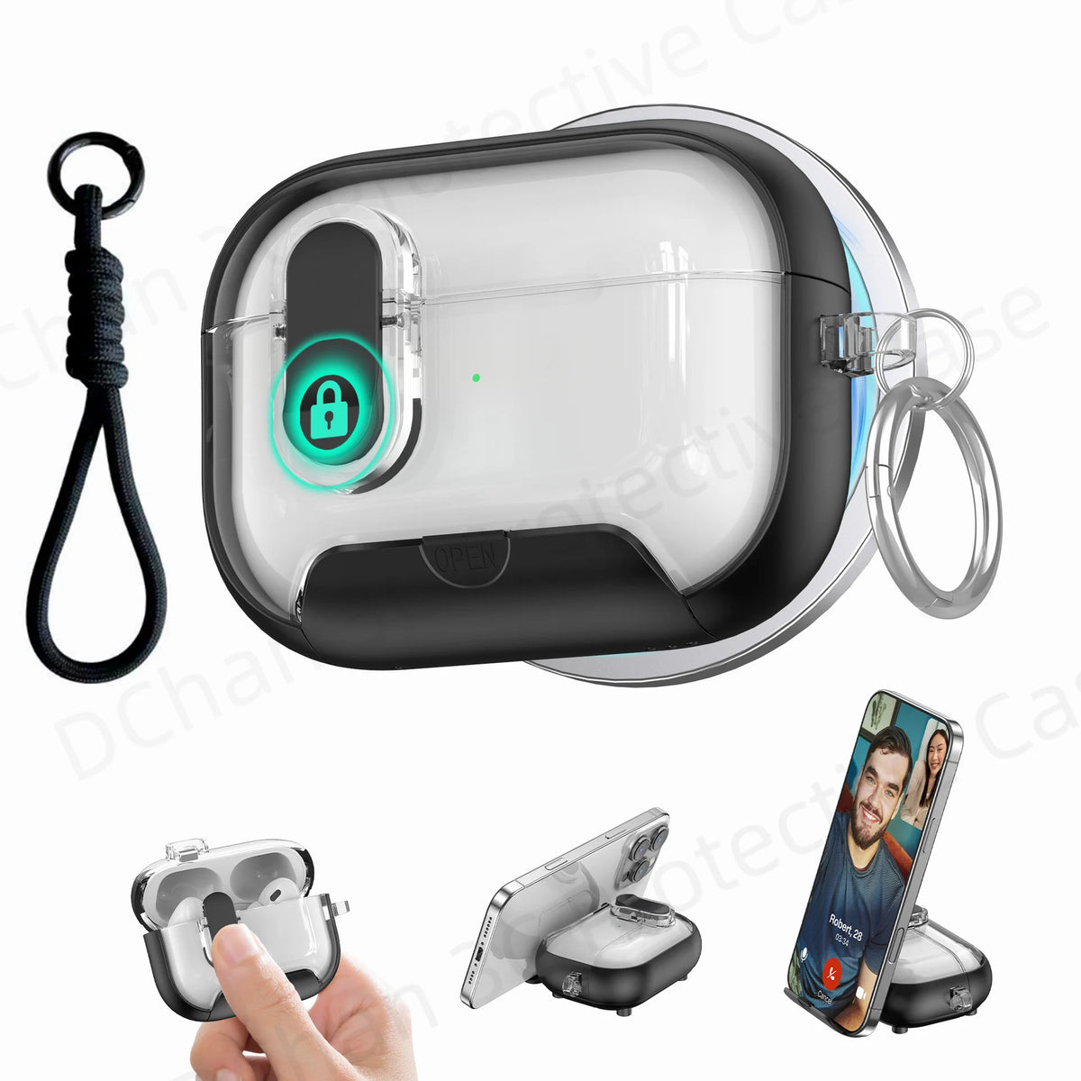 Cute Cover for AirPods 3 Pro 3/Airpod 4【 Compatible with MagSafe】Auto-Open Secure Lock Stand Cover for AirPods 5 2026 Earbuds