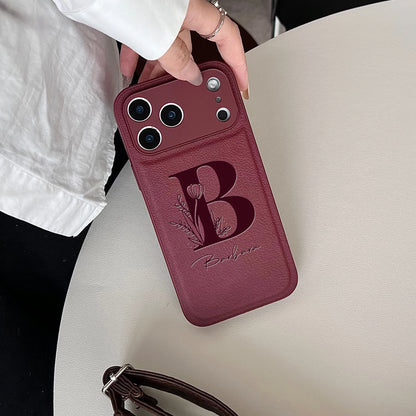 Personalized Custom Name Initial Custom Big Letter with Flowers Design Phone Case for iPhone18 17 16 15 14 13 Pro Max Plus Air