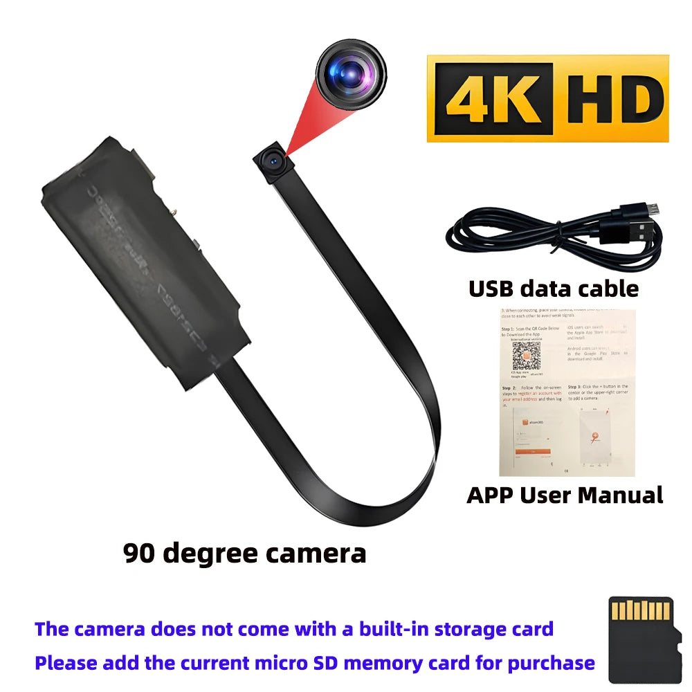 4KHD Mini WiFi Camera with Remote Viewing, Mobile Detection and Other Functions, Home DIY Nanny Style Wireless HD Camera