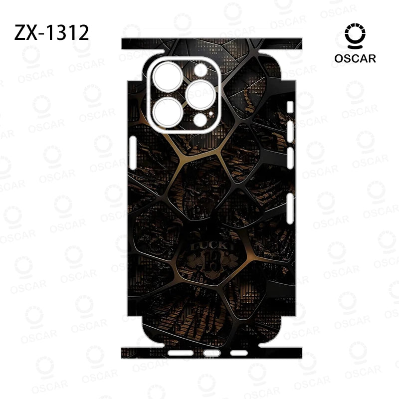 OscarSkinZ Wrap For iPhone 17 16 Pro Max Sticker 15 14 Plus Back Film 13 12 Mini Protective Decal Side Frame Back Protector
