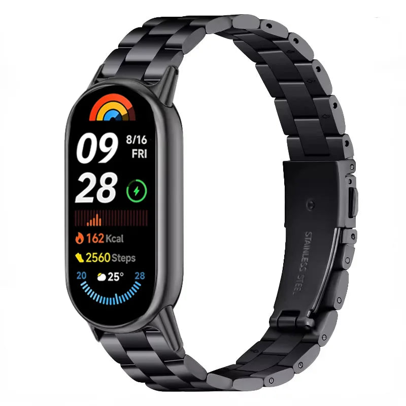 Metal Strap For Xiaomi Band 10 9 8 Belt Smartwatch Stainless Steel Mi Band 9 Bracelet Wristband Miband 11 Watchband Accessories