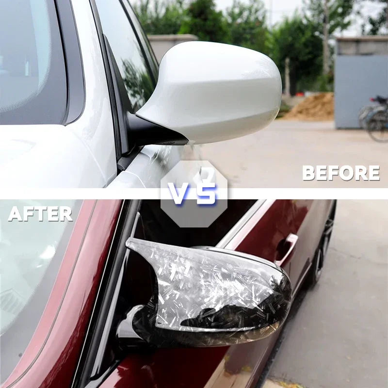 Carbon Fiber Glossy black Side Mirror Cover Replacement for BMW E90 E91 E92 E93 E81 E87 E82 E88 3 Series and 1 Series Wing Cover