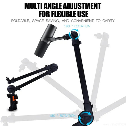 Microphone Support Spring-Free Microphone Cantilever Holder Foldable Stand Live Broadcast Stand Desktop Stand Long Arm Bracket