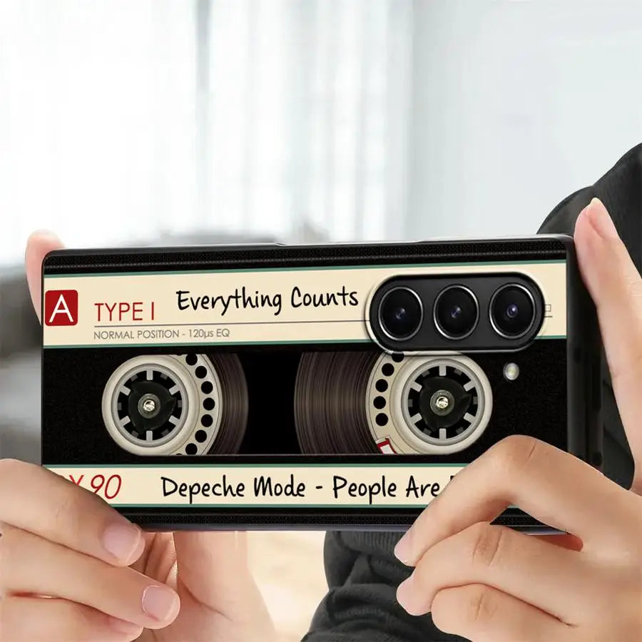 Vintage Tape Camera Back Phone Cover Case for Samsung Galaxy Z Fold 7 6 5 4 3 ZFold6 ZFold7 ZFold4 ZFold3 ZFold5