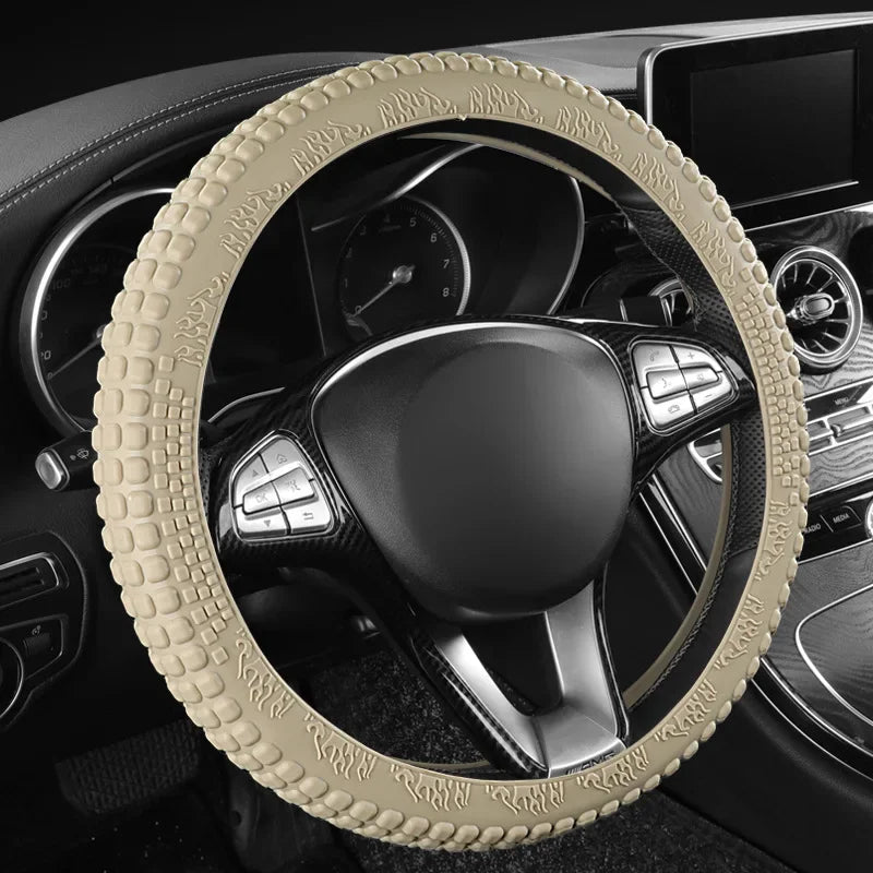 Universal Elastic Car Silicone Steering Wheel Cover Tire Texture Soft No Inner Ring Steering Wheel Automobiles Accessories