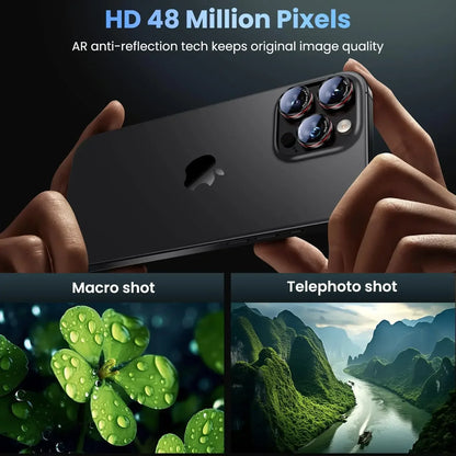 9D HD Metal Ring Camera Protector for IPhone 17 Pro Max Air 16 15 Plus Clear Scratch Proof Full Cover Lens Glass Tempered Film