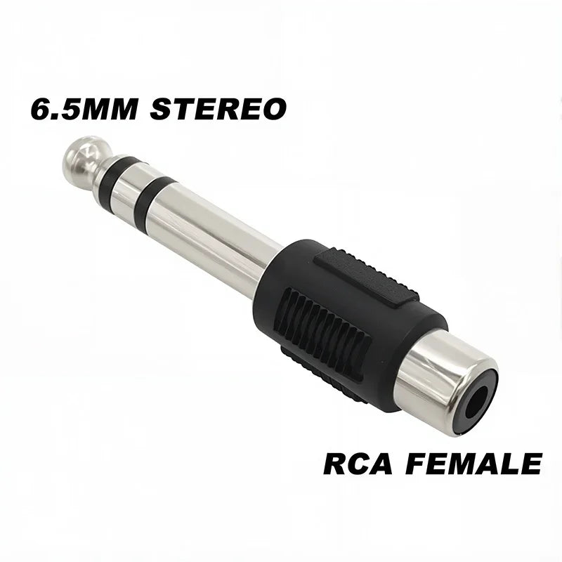 5Pcs 6.5/6.35mm Mono Stereo Audio Adapter TS Interconnect 1/8" 1/4" Male Plug to RCA Female Jack Connector Converter Speaker