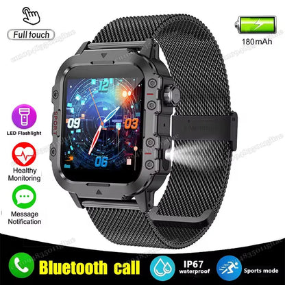 1400mAh Big Battery Smart Watch Men Outdoor GPS Flashlight 10ATM Waterproof Bluetooth Call AMOLED HD Sports Smartwatch PK HT30