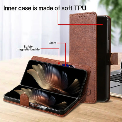 Wallet Phone Case For Samsung Galaxy Z Fold7 Card Holder Stand Shockproof Cloudy  PU Leather Cover For Z Fold 6 5 3 4 Funda