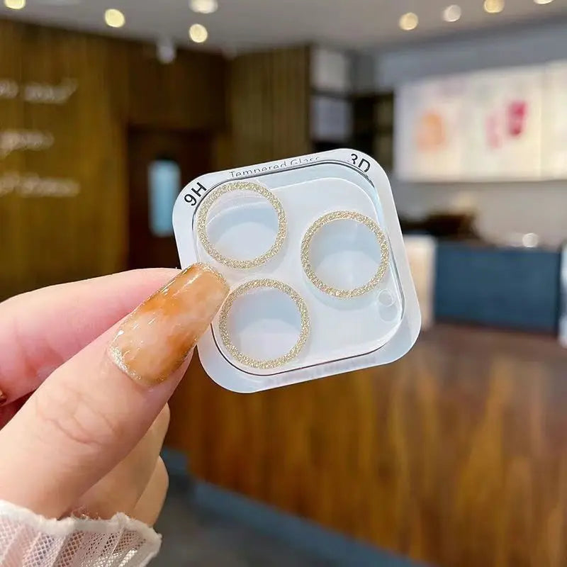2Pcs Bling Glitter Camera Lens Protector For iPhone 16 13 12 15 14 11 17 Pro Max Plus Lens Protector Cover for iPhone 13 12 Mini