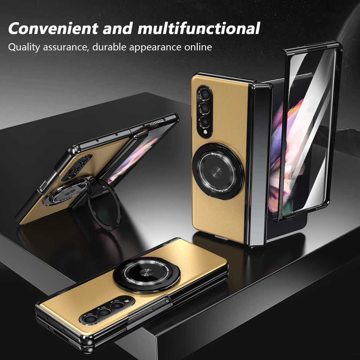 Folding Ring Holder Full Coverage Case for Samsung Galaxy Z Fold 8 Ultra 5G Fold8 Fold7 Fold 7 6 5 4 3 Fold6 Fold5 Fold4 Fold3