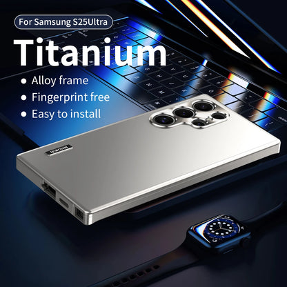 All-aluminum Body Matte Titanium Alloy Ultra-thin Back Cover For Samsung Galaxy S26 S21 S25 S24 S23 Ultra Metal Magnetic Shell