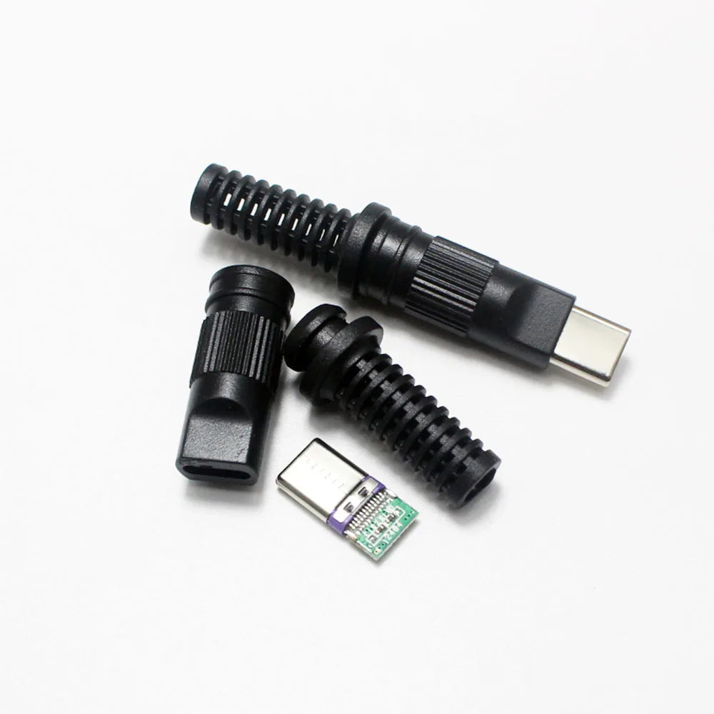 USB 3.1 24Pin Type-C Male 5 Solder Joints For Mobile Phone Fast Charging 3A C TO C With CC Solder Pad Repair DIY Data Plug