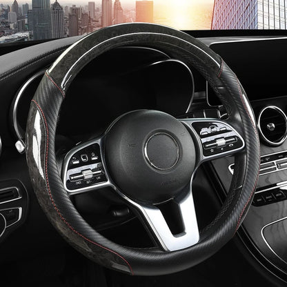 Peach Wood Grain Car Steering Wheel Cover Non-slip Four Seasons General Motors Handle Cover  Fits 14.5-15" Steering Wheels