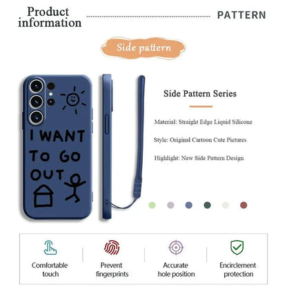Soft Cover Phone Case for Samsung Galaxy S24 FE S21 Plus S22 Ultra S23 Note 20 10 Ultra S20 S25 Edge I Want To Go Home